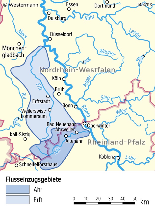 Einzugsgebiet von Erft und Ahr