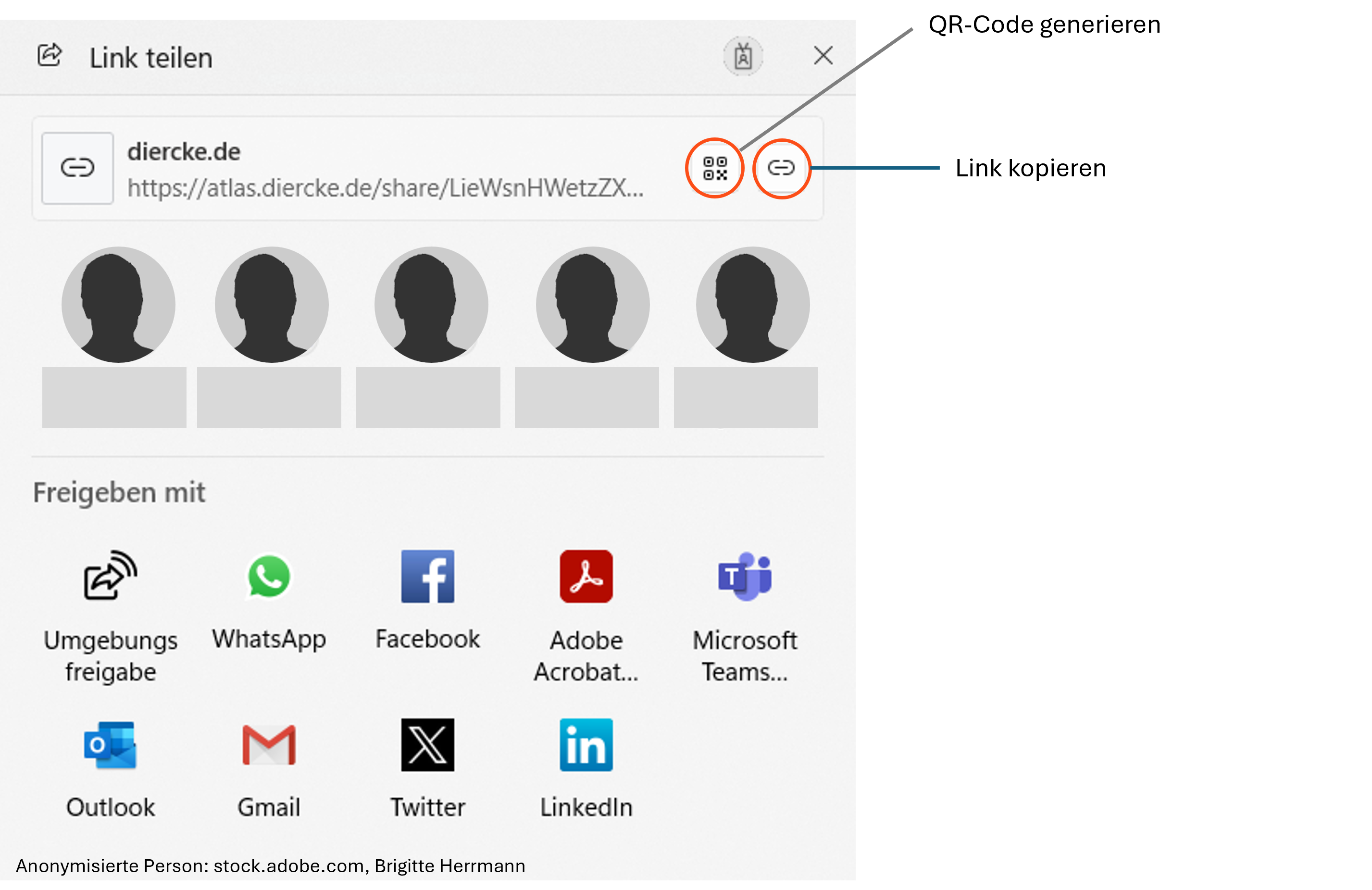 Screenshot Szenen teilen