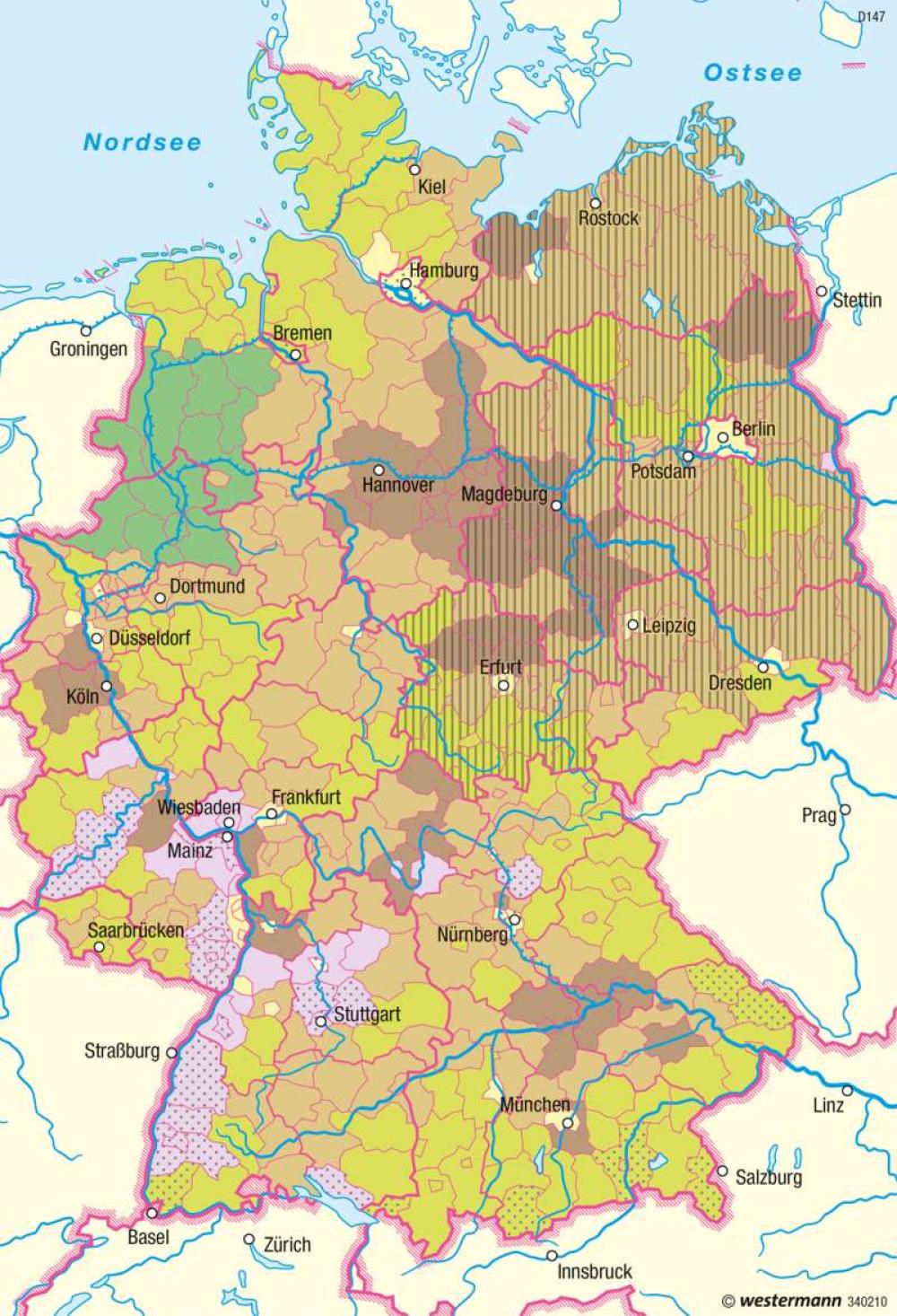 Bild der Karte Deutschland - Landwirtschaftliche Betriebssysteme - Deutschland - Landwirtschaft