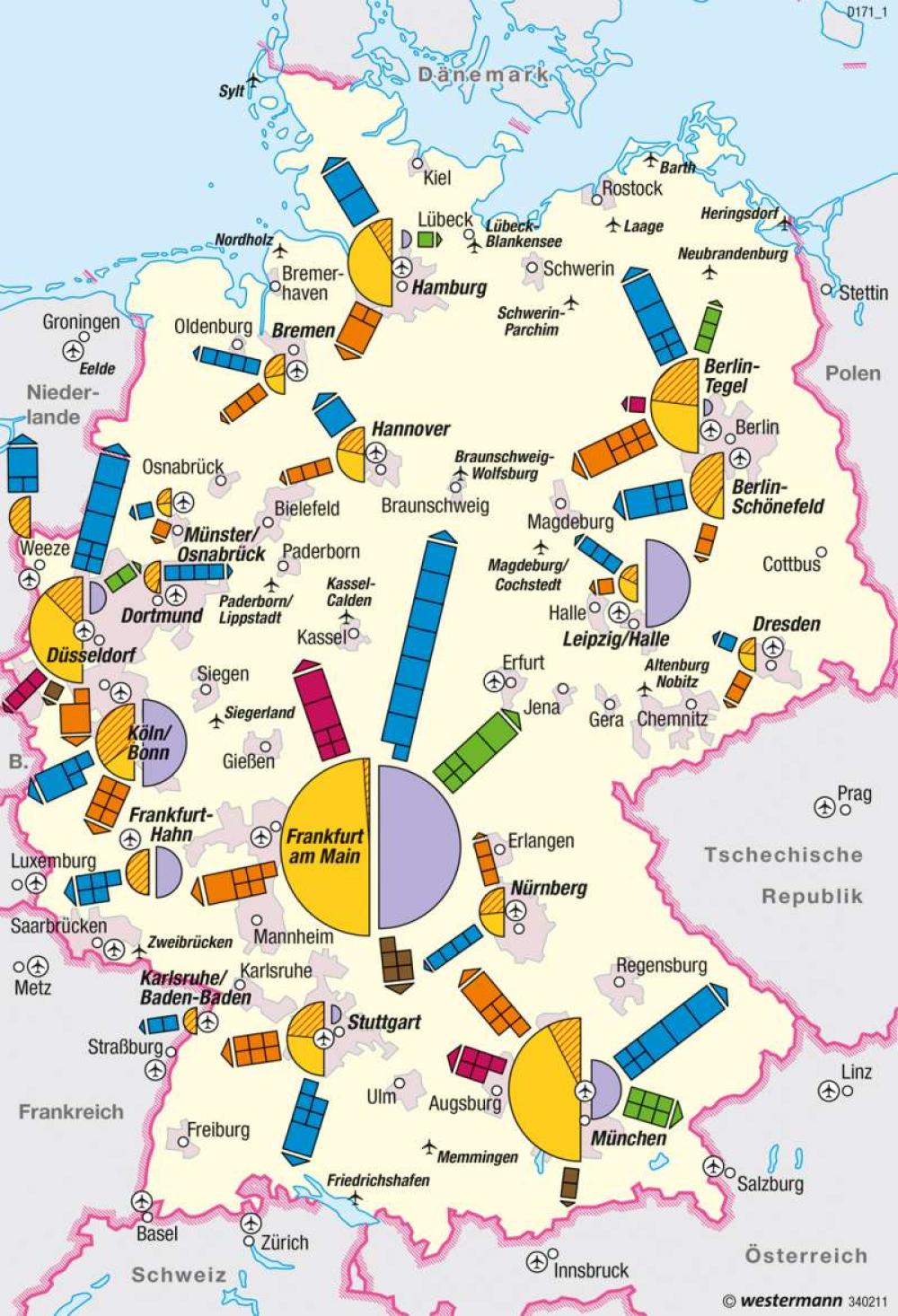 Bild der Karte Deutschland - Luftverkehr - Deutschland - Verkehr
