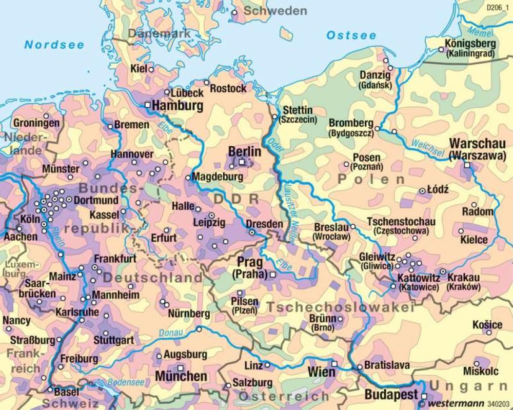 Bild der Karte Bundesrepublik Deutschland/DDR - Bevölkerungsdichte 1970 - Deutschland - Historische Entwicklung
