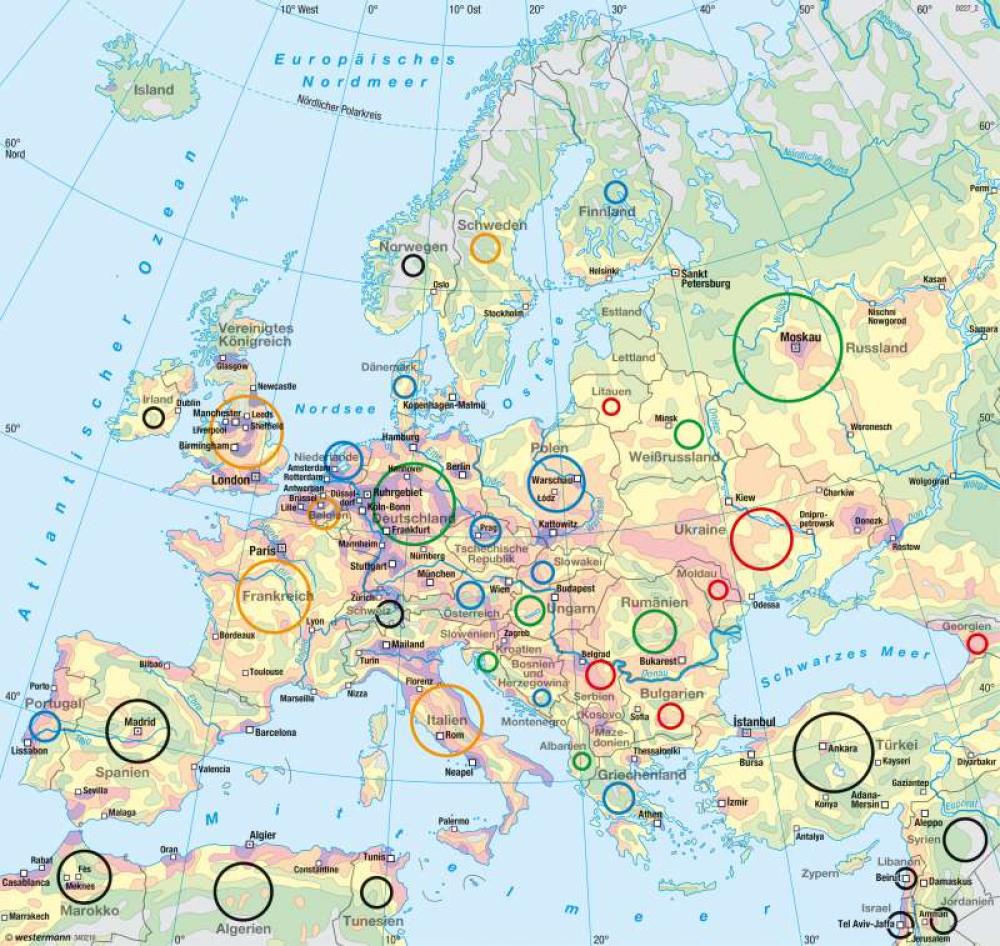 Bild der Karte Europa - Bevölkerung - Europa - Bevölkerung