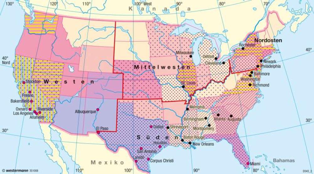 Bild der Karte USA - Bevölkerungsgruppen - Vereinigte Staaten von Amerika (USA) - Bevölkerung