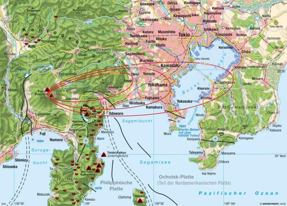 Bild der Karte Tokio - Gefährdete Megalopolis am Fuji - Japan - Tokio und Naturgefahren