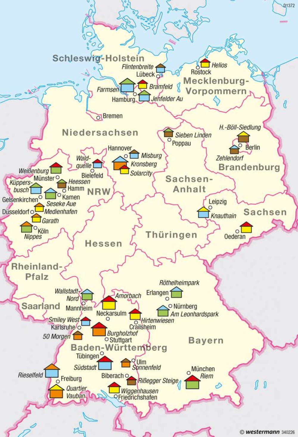 Bild der Karte Deutschland - Nachhaltiger Siedlungsbau - Deutschland - Nachhaltige Entwicklungspfade