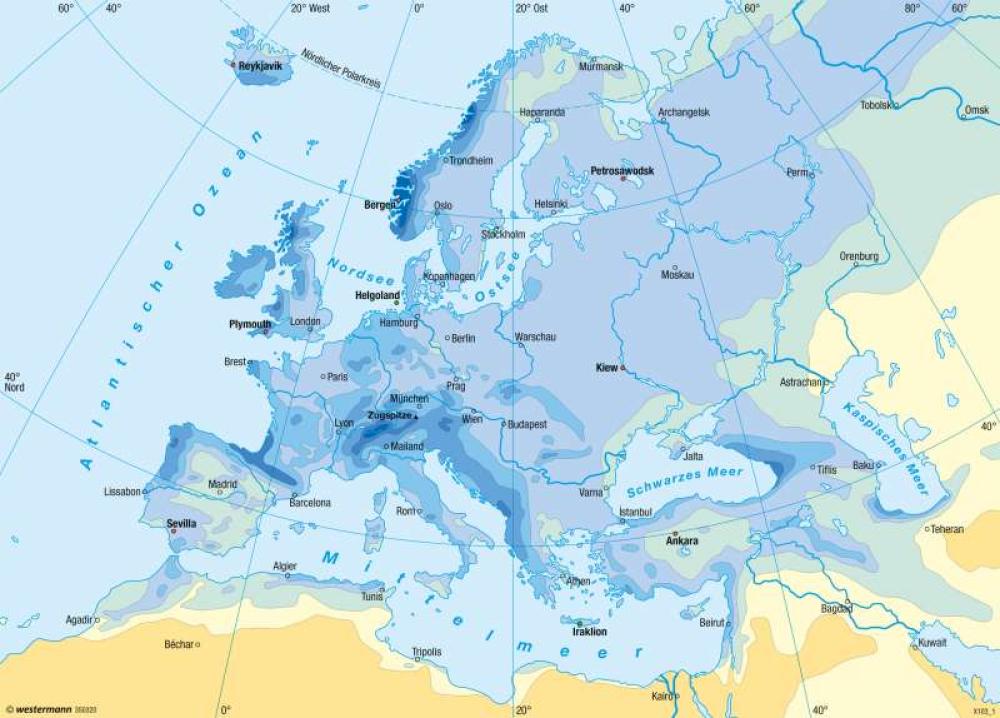 Bild der Karte Europa - Niederschläge im Jahr - Europa - Klima