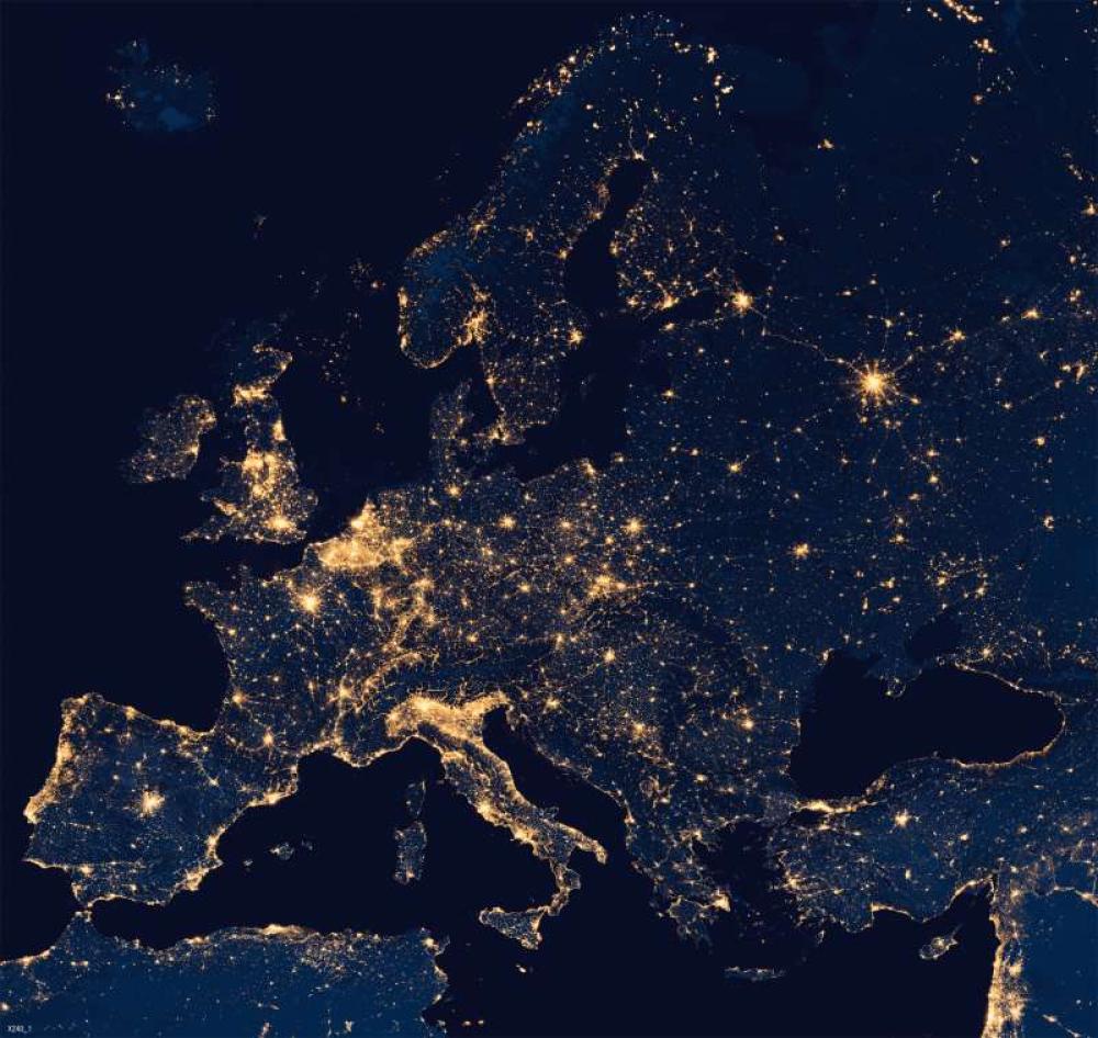 Bild der Karte Europa - Nachtaufnahme - Europa - Energie