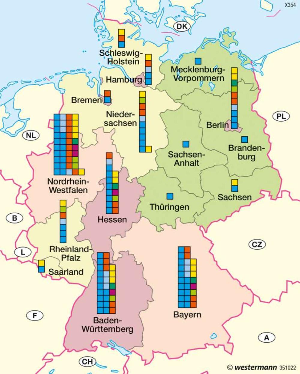 Bild der Karte Deutschland - Ausländische Bevölkerung - Deutschland - Bevölkerung und Migration