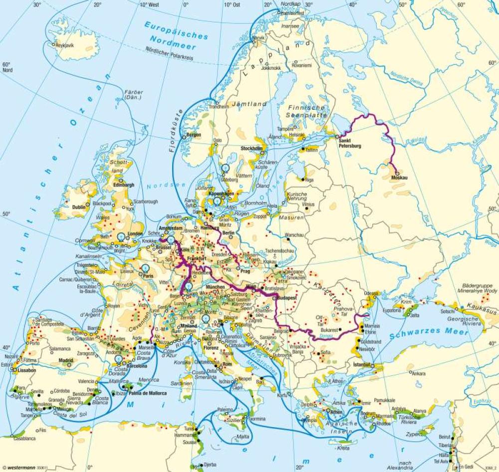Bild der Karte Europa - Tourismus - Europa - Tourismus