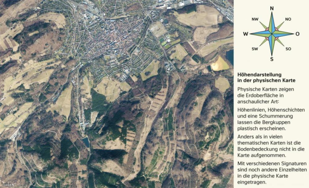 Bild der Karte Goslar-Rammelsberg - Vom Bild zur physischen Karte - Senkrechtluftbild - Niedersachsen - Vom Bild zur Karte