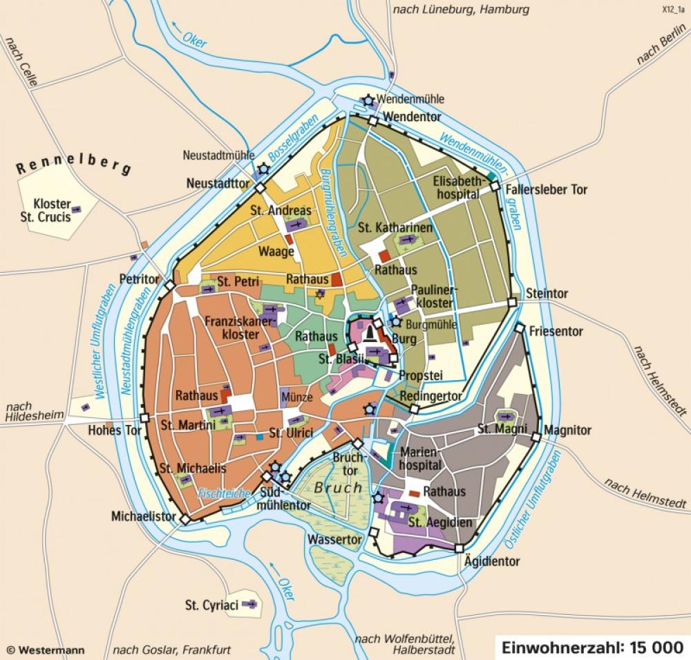 Bild der Karte Braunschweig - Stadt im Spätmittelalter - Braunschweig - Räume im Wandel