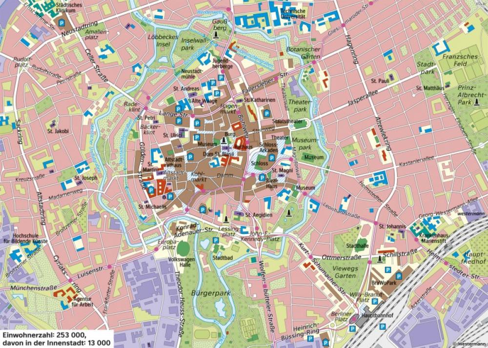 Bild der Karte Braunschweig - Heutige Innenstadt - Braunschweig - Räume im Wandel