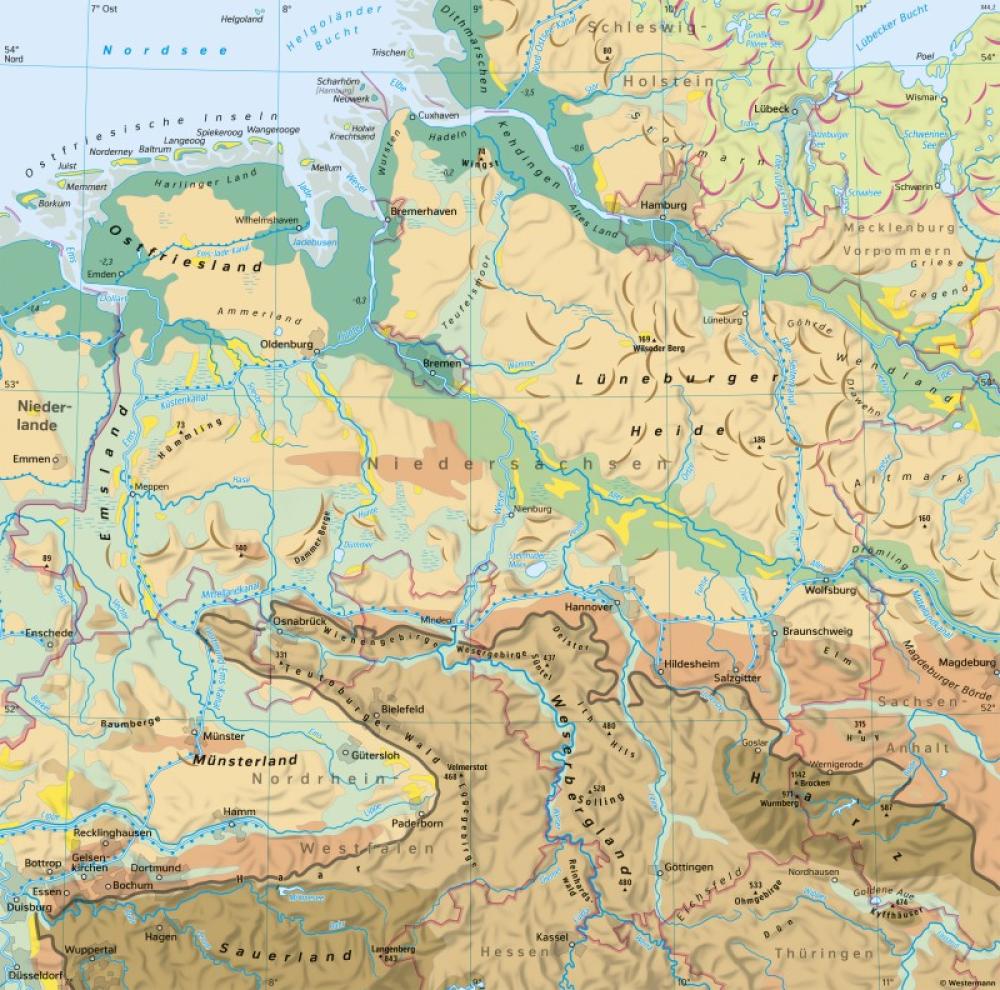 Bild der Karte Niedersachsen - Landschaften - Niedersachsen - Naturraum