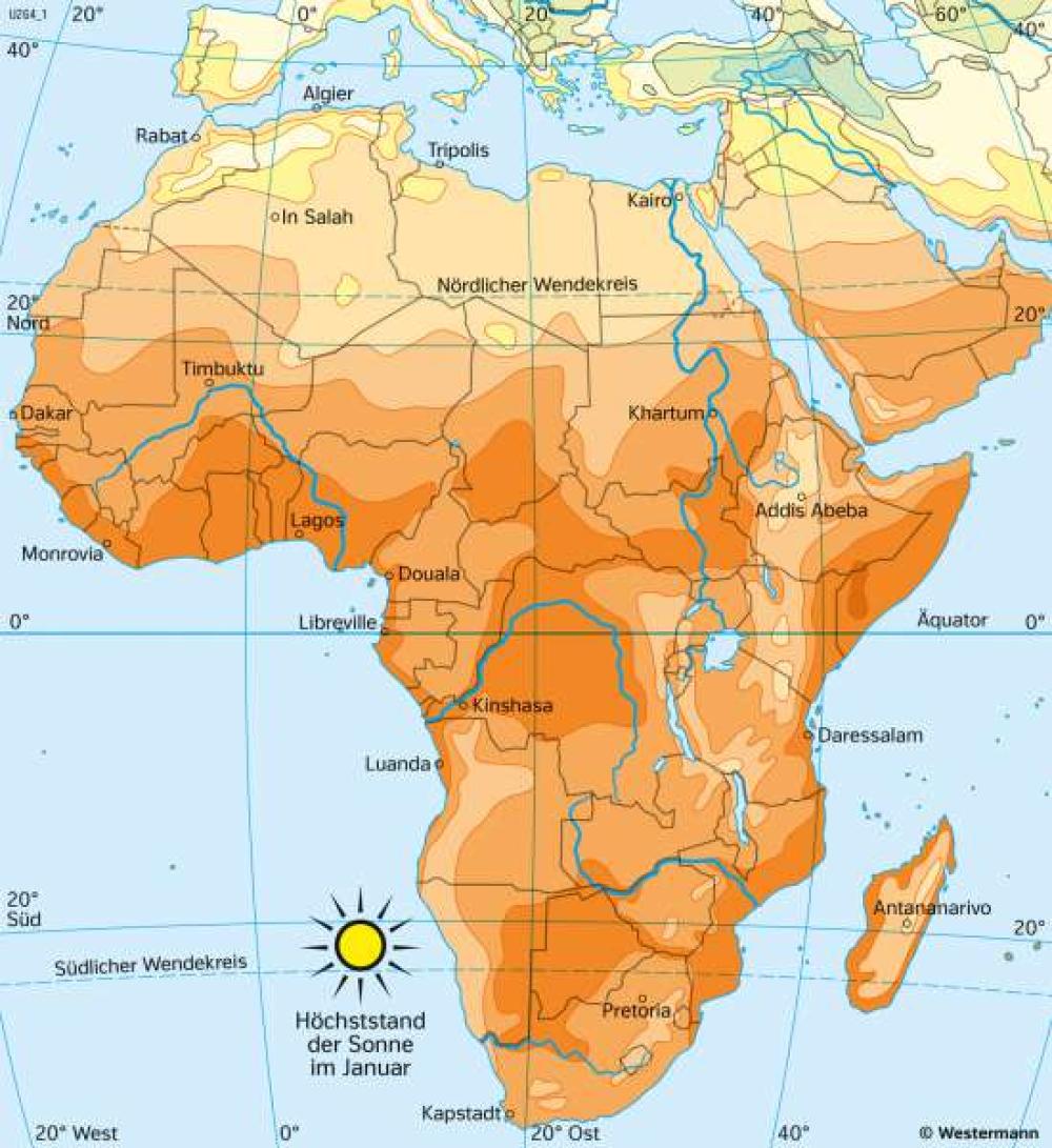 Afrika Temperaturen Im Januar 978 3 14 100382 6 126 1 1 Diercke 2023 2968
