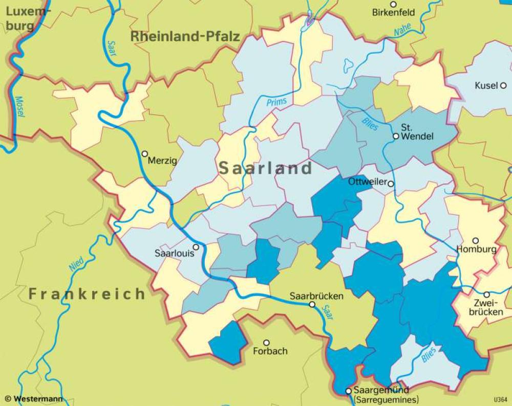 Bild der Karte Saarland - Ältere Bevölkerung - Saarland - Saarland - Verwaltung und Bevölkerung