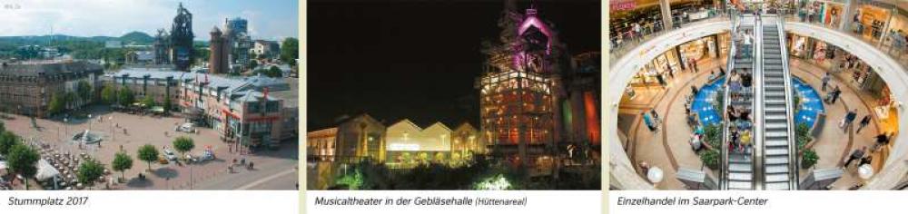 Bild der Karte Neunkirchen (Saar) - Stummplatz 2017/Musicaltheater in der Gebläsehalle (Hüttenareal)/Einzelhandel im Saarpark-Center - Saarland - Neunkirchen (Saar) - Räume im Wandel