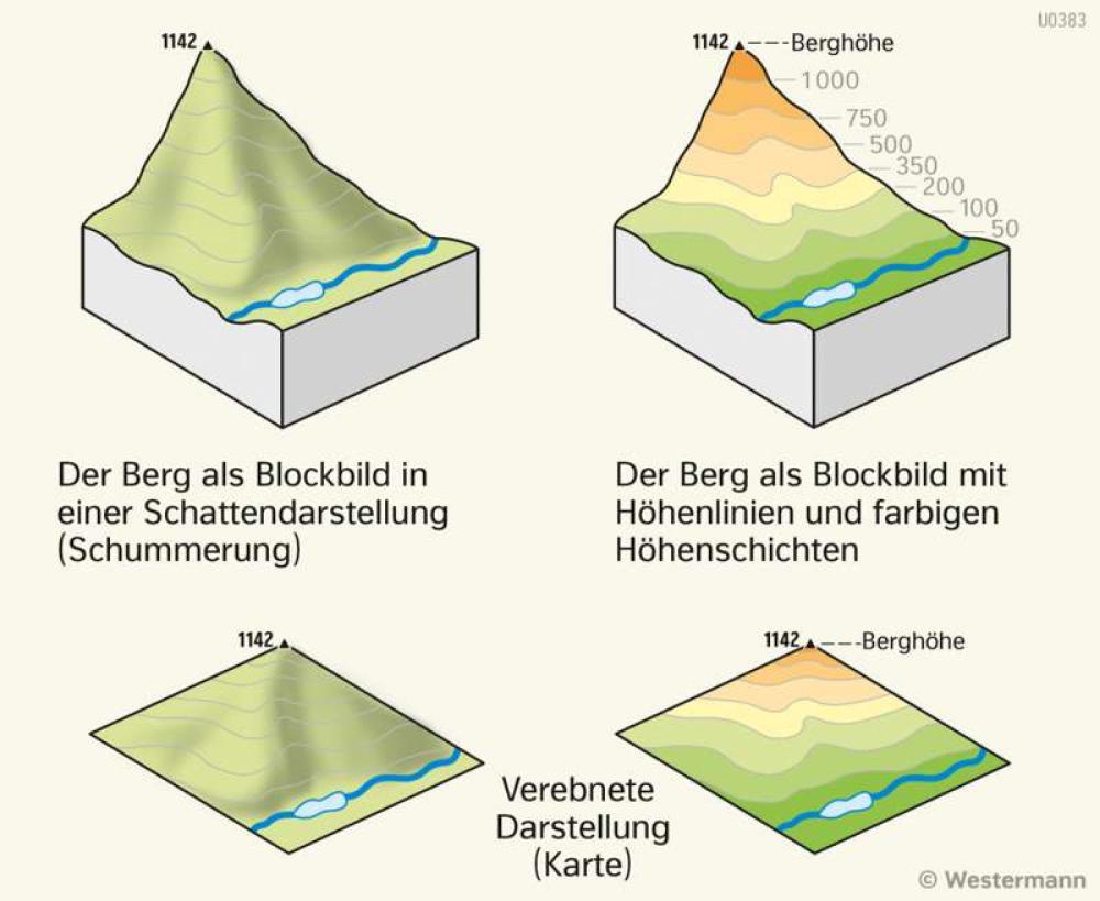 Bild der Karte Berge auf der Karte - Sachsen-Anhalt - Sachsen-Anhalt - Physische Karte