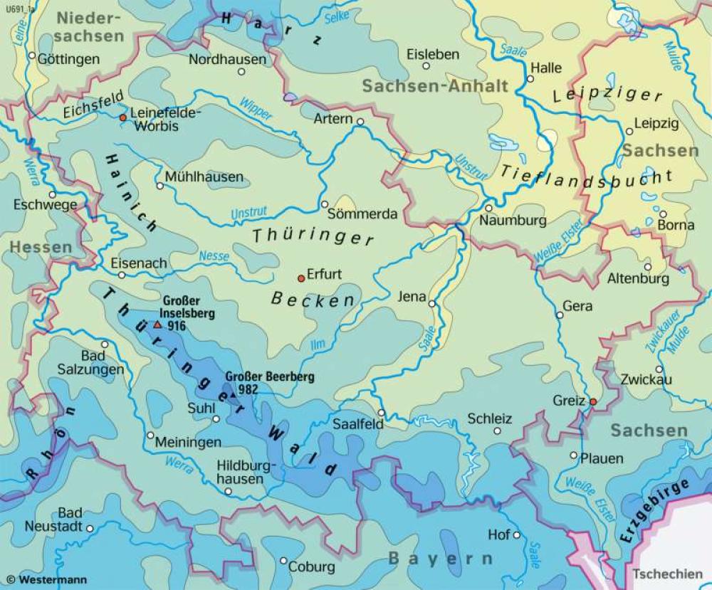 Bild der Karte Thüringen - Temperaturen im Winterhalbjahr - Thüringen - Thüringen - Landwirtschaft und Klima