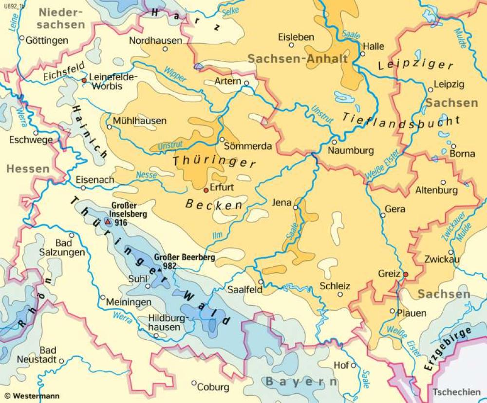 Bild der Karte Thüringen - Niederschläge im Winterhalbjahr - Thüringen - Thüringen - Landwirtschaft und Klima