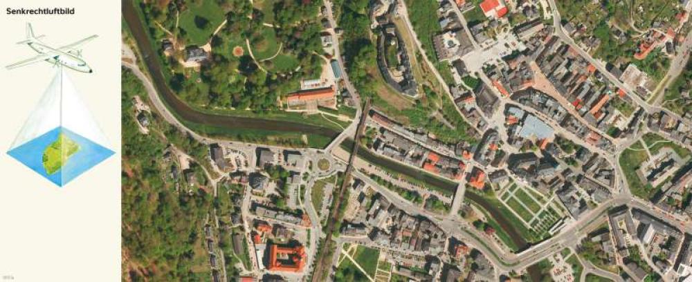 Bild der Karte Greiz - Senkrechtluftbild - Thüringen - Greiz - Vom Bild zur Karte und Kartentypen