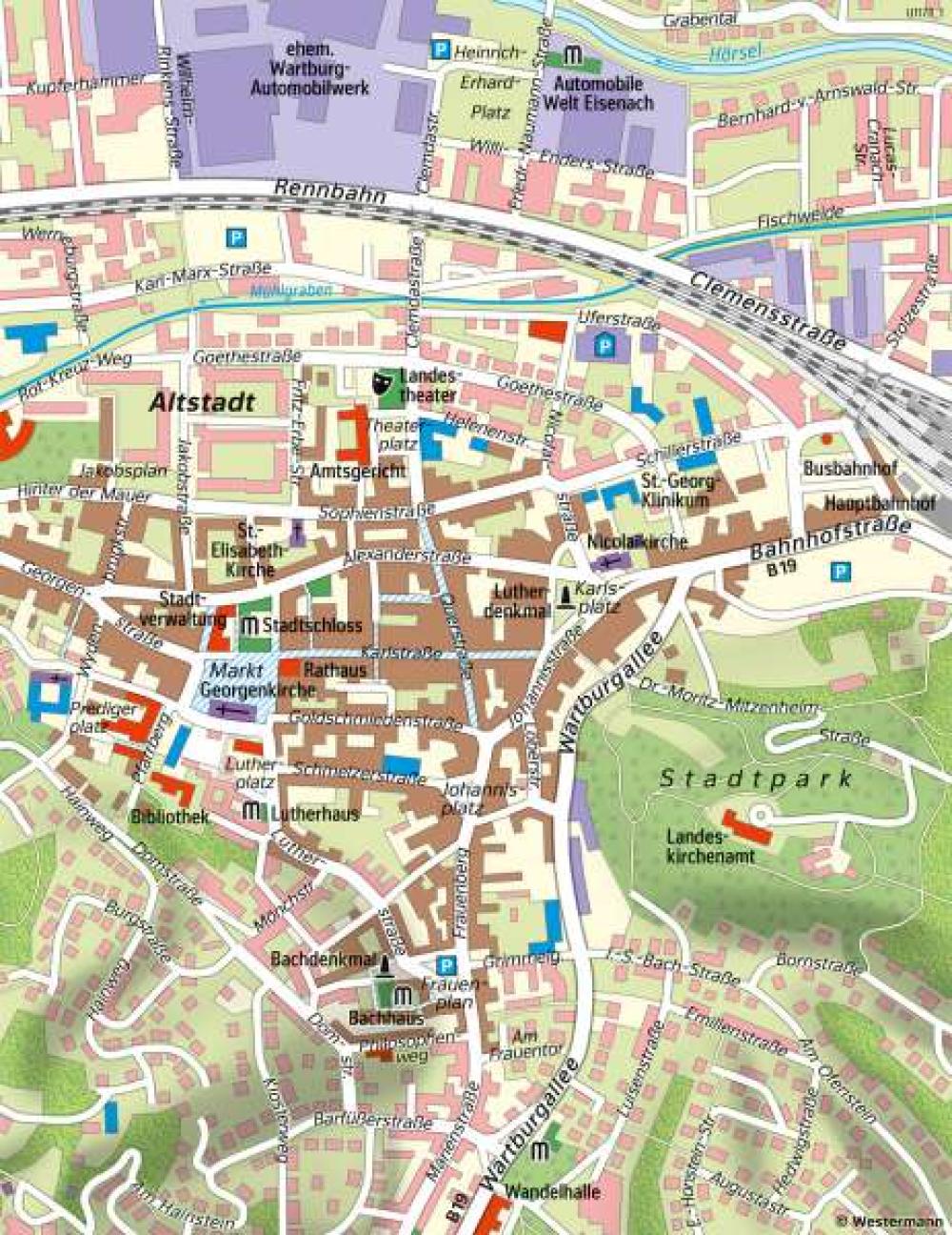 Bild der Karte Unterschiedliche Maßstäbe am Beispiel von Eisenach - Maßstab 1:10000 - Thüringen - Eisenach - Maßstab