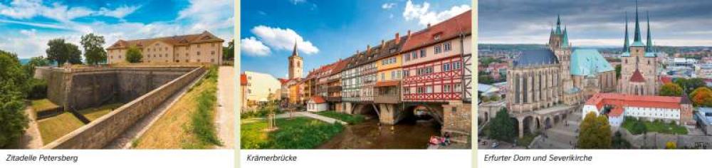 Bild der Karte Erfurt - Zitadelle Petersberg/Krämerbrücke/Erfurter Dom und Severikirche - Thüringen - Thüringen - Geschichte und Verwaltung