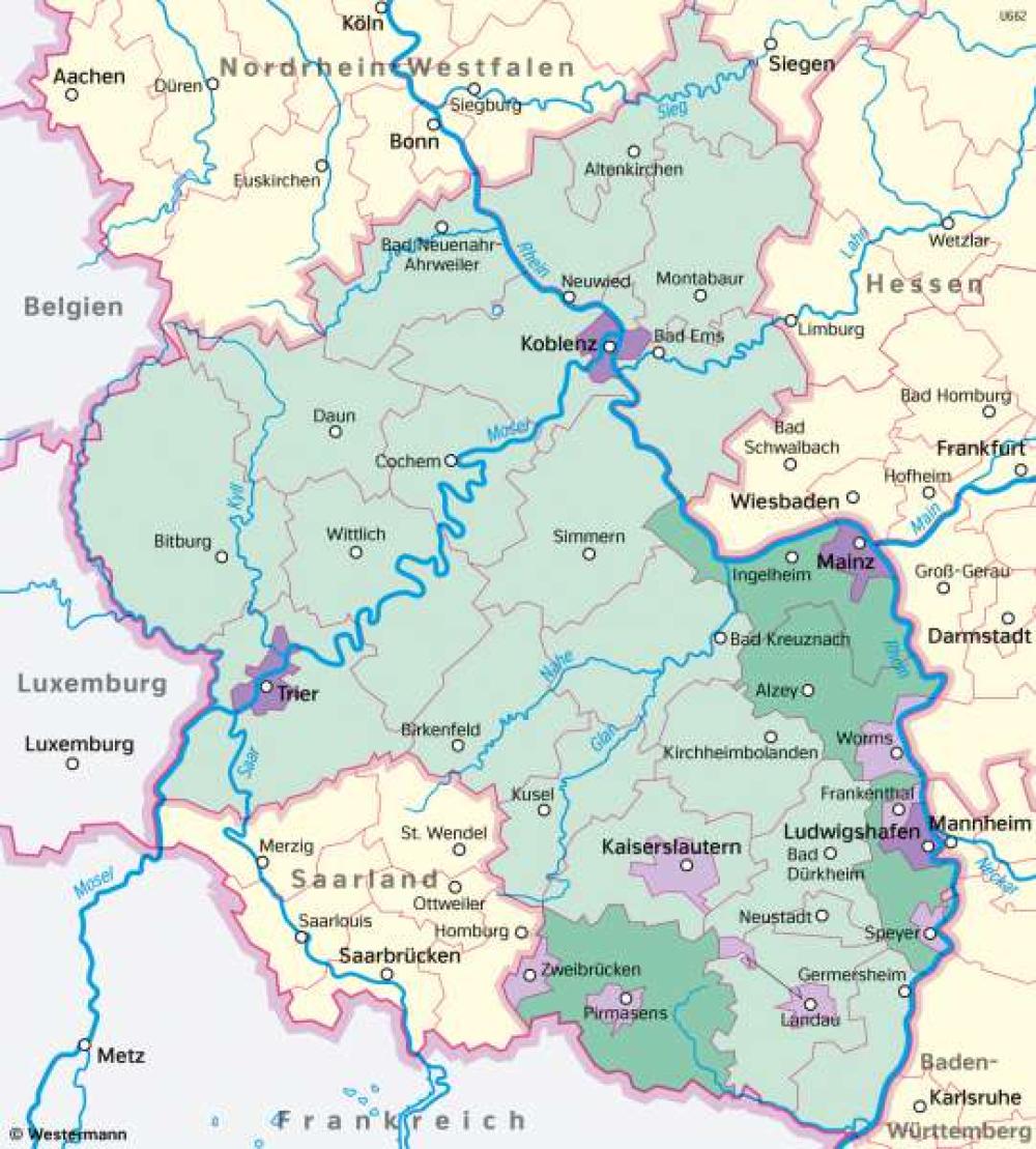 Bild der Karte Rheinland-Pfalz - Berufspendler - Rheinland-Pfalz - Rheinland-Pfalz - Wirtschaft und Verkehr