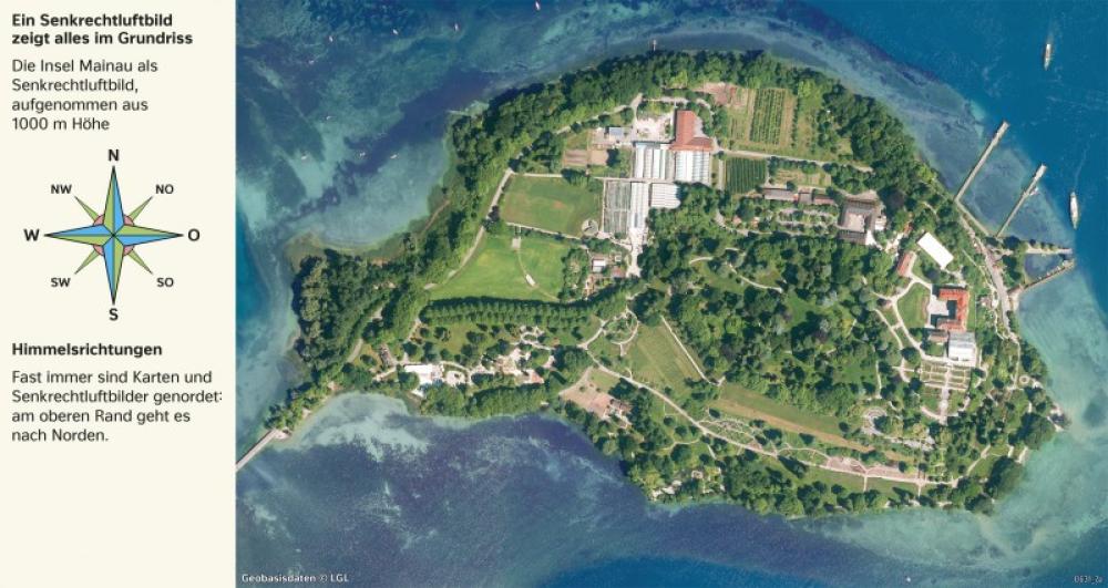 Bild der Karte Insel Mainau - Vom Bild zur thematischen Karte - Senkrechtluftbild - Baden-Württemberg - Vom Bild zur Karte