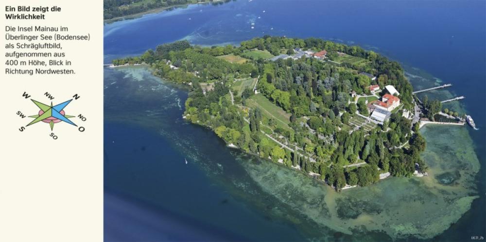 Bild der Karte Insel Mainau - Vom Bild zur thematischen Karte - Schrägluftbild - Baden-Württemberg - Vom Bild zur Karte