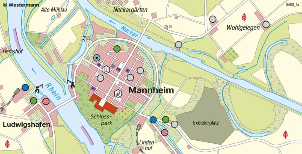 Bild der Karte Mannheim - Residenzstadt um 1850 - Rhein-Neckar-Region - Landschaftswandel