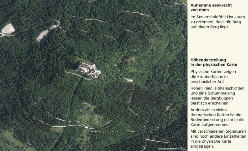 Bild der Karte Zoller - Vom Bild zur physischen Karte - Senkrechtluftbild - Baden-Württemberg - Vom Bild zur Karte