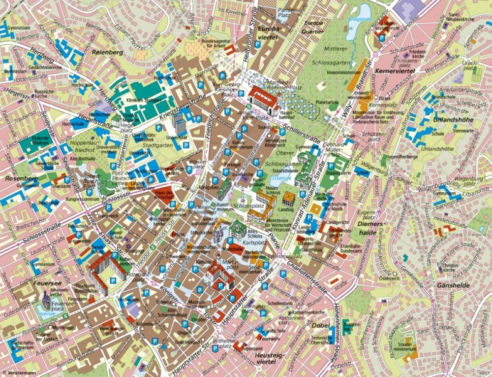 Bild der Karte Stuttgart - Landeshauptstadt - Baden-Württemberg - Verwaltung