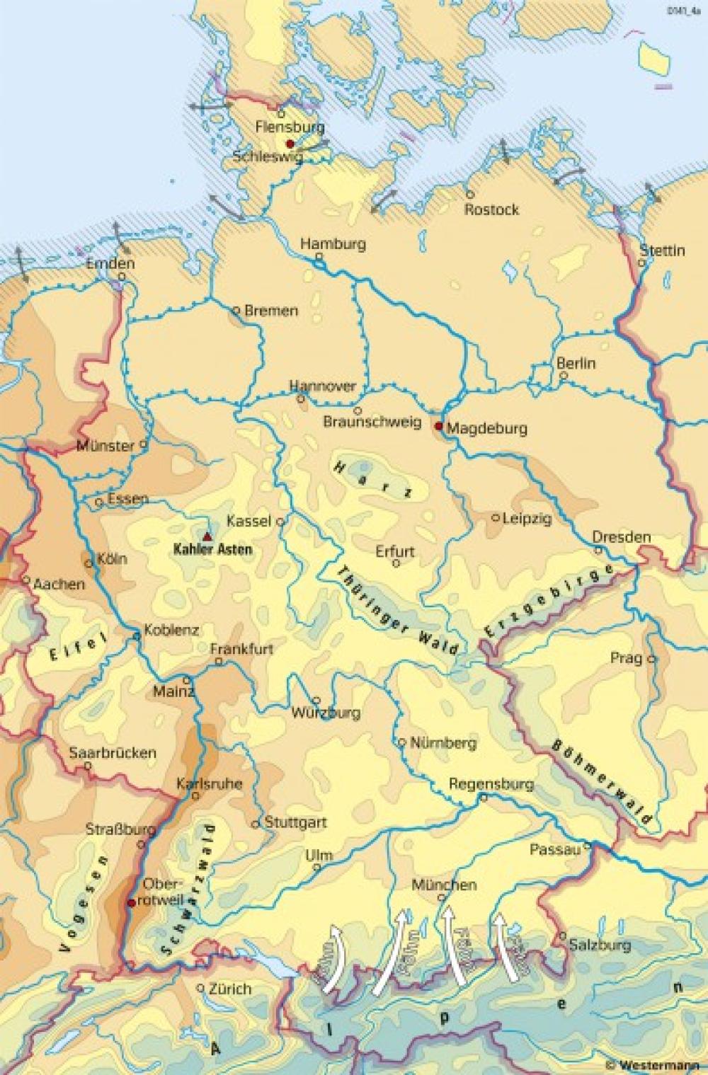Bild der Karte Deutschland - Temperaturen im Jahr - Klimaperiode 1901-1930 - Deutschland - Klima