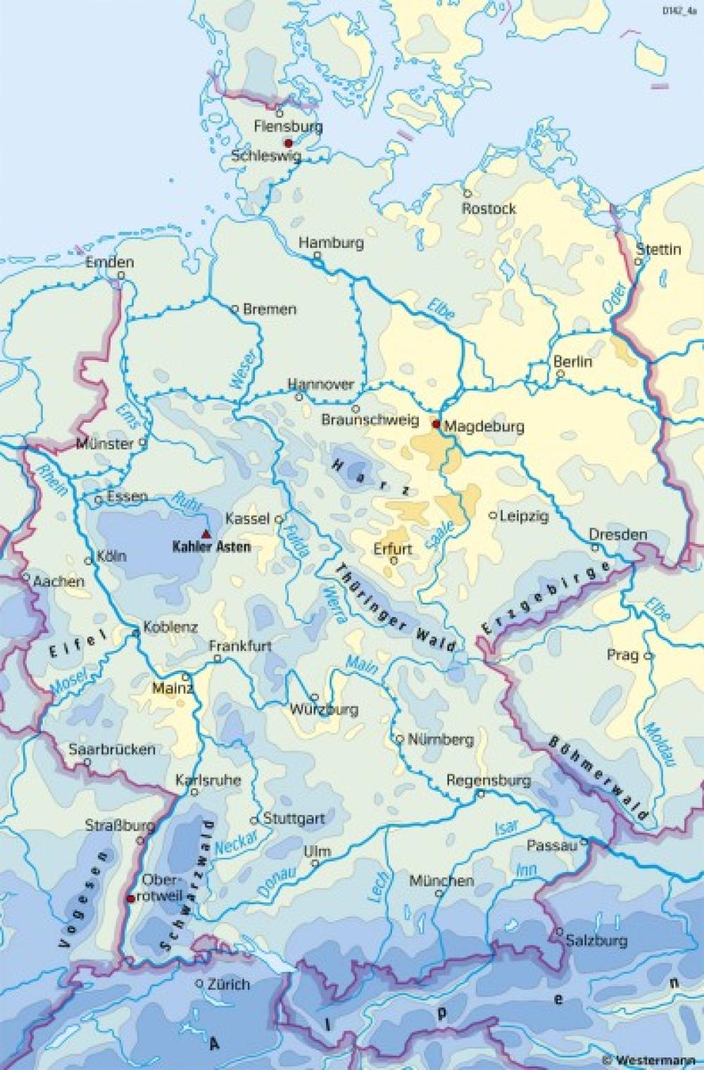 Bild der Karte Deutschland - Niederschläge im Jahr - Klimaperiode 1901-1930 - Deutschland - Klima