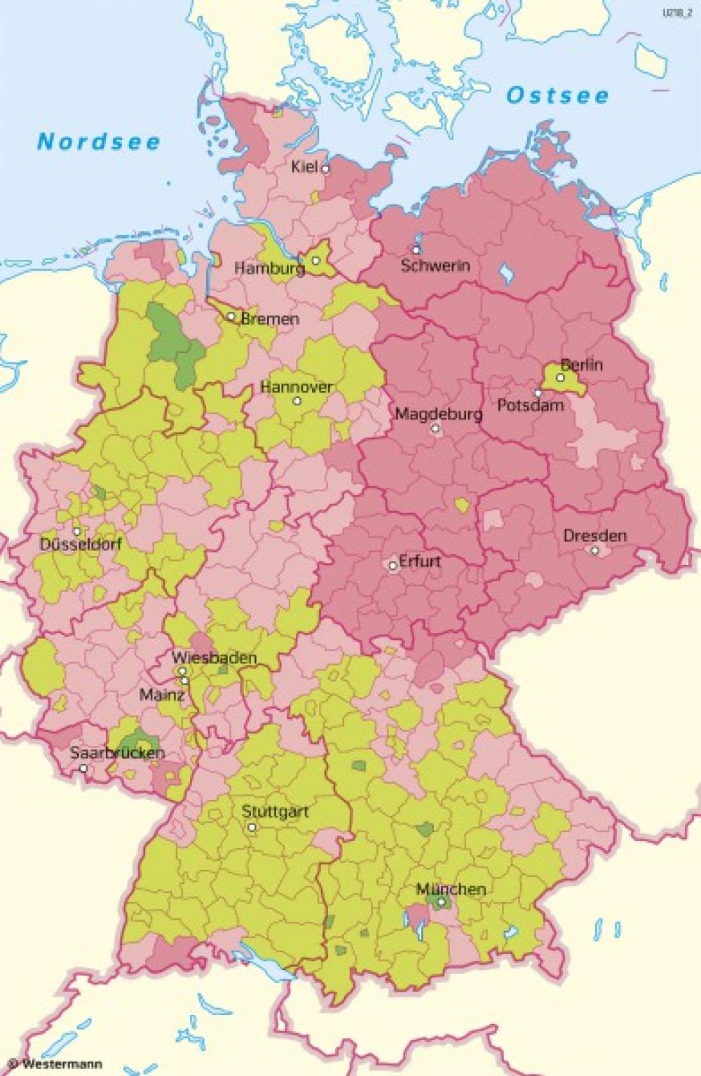 Bild der Karte Deutschland - Geburtenzahlen - Deutschland - Bevölkerung