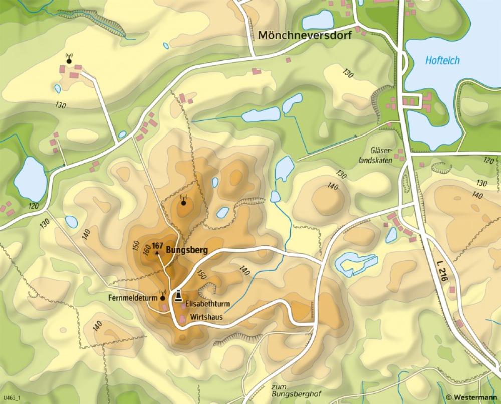 Bild der Karte Bungsberg - Vom Bild zur physischen Karte - Physische Karte - Schleswig-Holstein - Vom Bild zur Karte