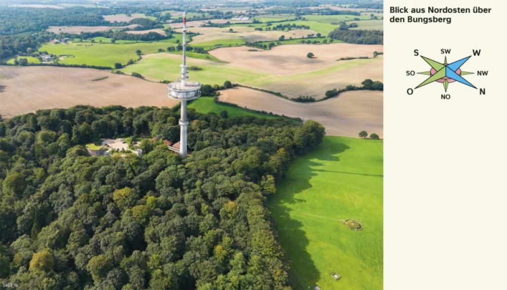 Bild der Karte Bungsberg - Vom Bild zur physischen Karte - Schrägluftbild - Schleswig-Holstein - Vom Bild zur Karte