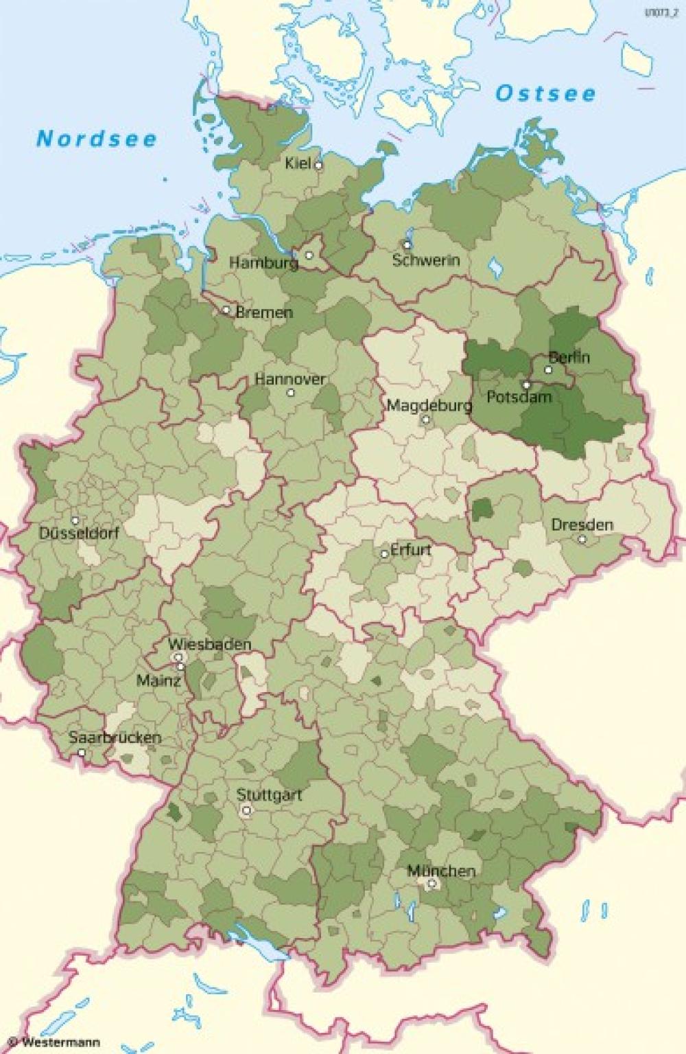 Bild der Karte Deutschland - Bevölkerungswanderung - Deutschland - Bevölkerung