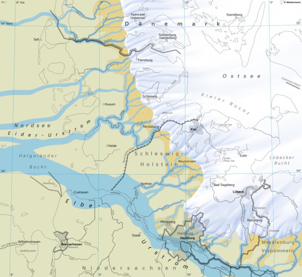 Bild der Karte Schleswig-Holstein - Norddeutschland zur letzten Eiszeit - Schleswig-Holstein - Eiszeiten