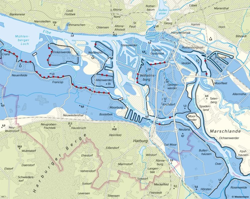 Bild der Karte Hamburg - Sturmflut 1962 - Hamburg - Sturmflut und Hochwasserschutz