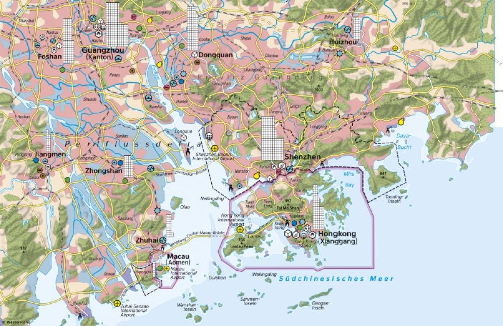 Bild der Karte Perlflussdelta (Südost-China) - Landschaftswandel durch Verstädterung - 2024 - Asien - Verstädterung