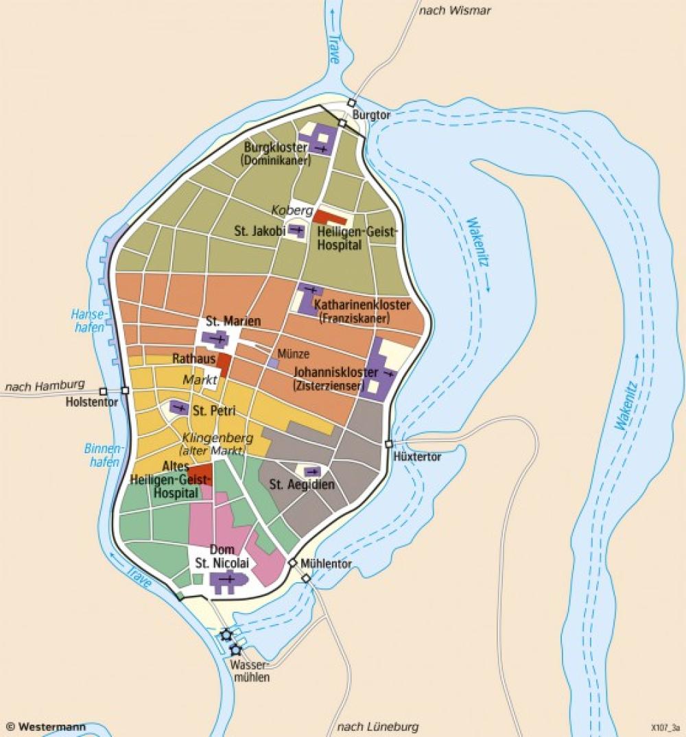 Bild der Karte Lübeck - Stadt im Spätmittelalter - Lübeck - Räume im Wandel