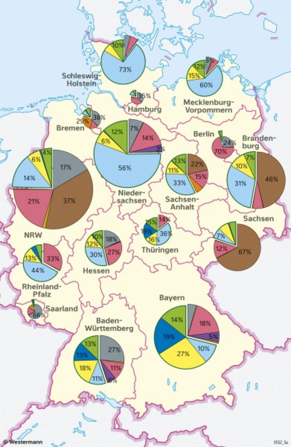Bild der Karte Deutschland - Stromerzeugung - 2023 - Deutschland - Energie