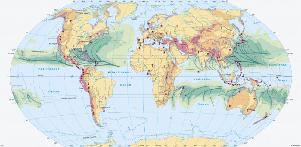 Bild der Karte Erde - Naturgefahren und Naturrisiken - Erde - Naturrisiken und Klimawandel