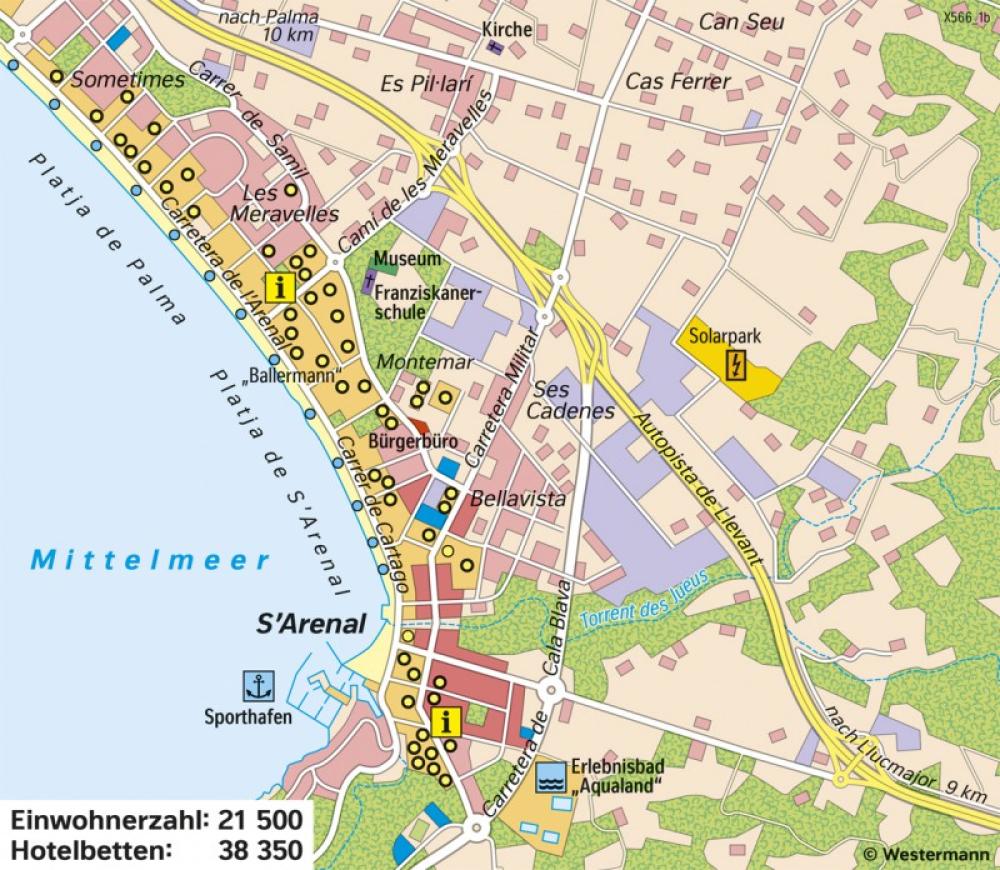 Bild der Karte S'Arenal (Mallorca) - Badetourismus - 2024 - Europa - Tourismus