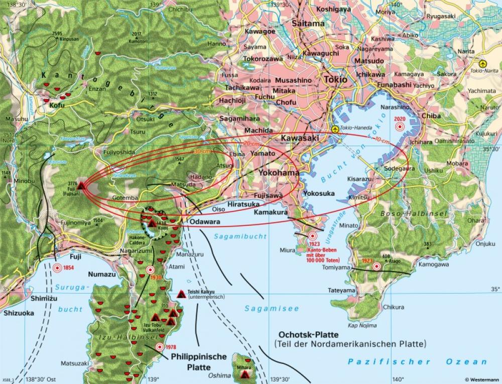 Bild der Karte Tokio - Gefährdete Weltstadt am Fuji - Japan - Naturrisiken und Wirtschaft