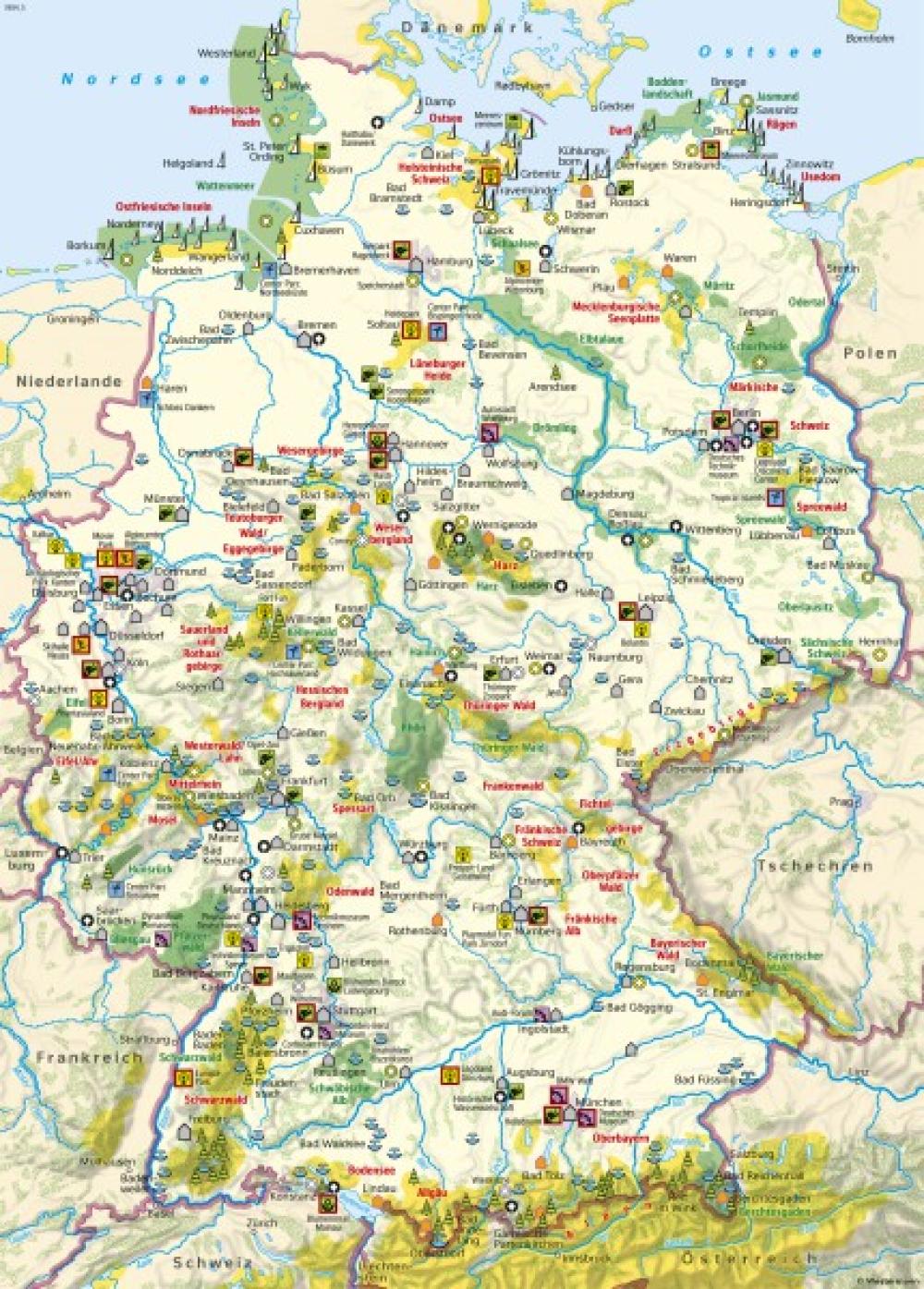 Bild der Karte Deutschland - Tourismus - Deutschland - Tourismus und Naturschutz