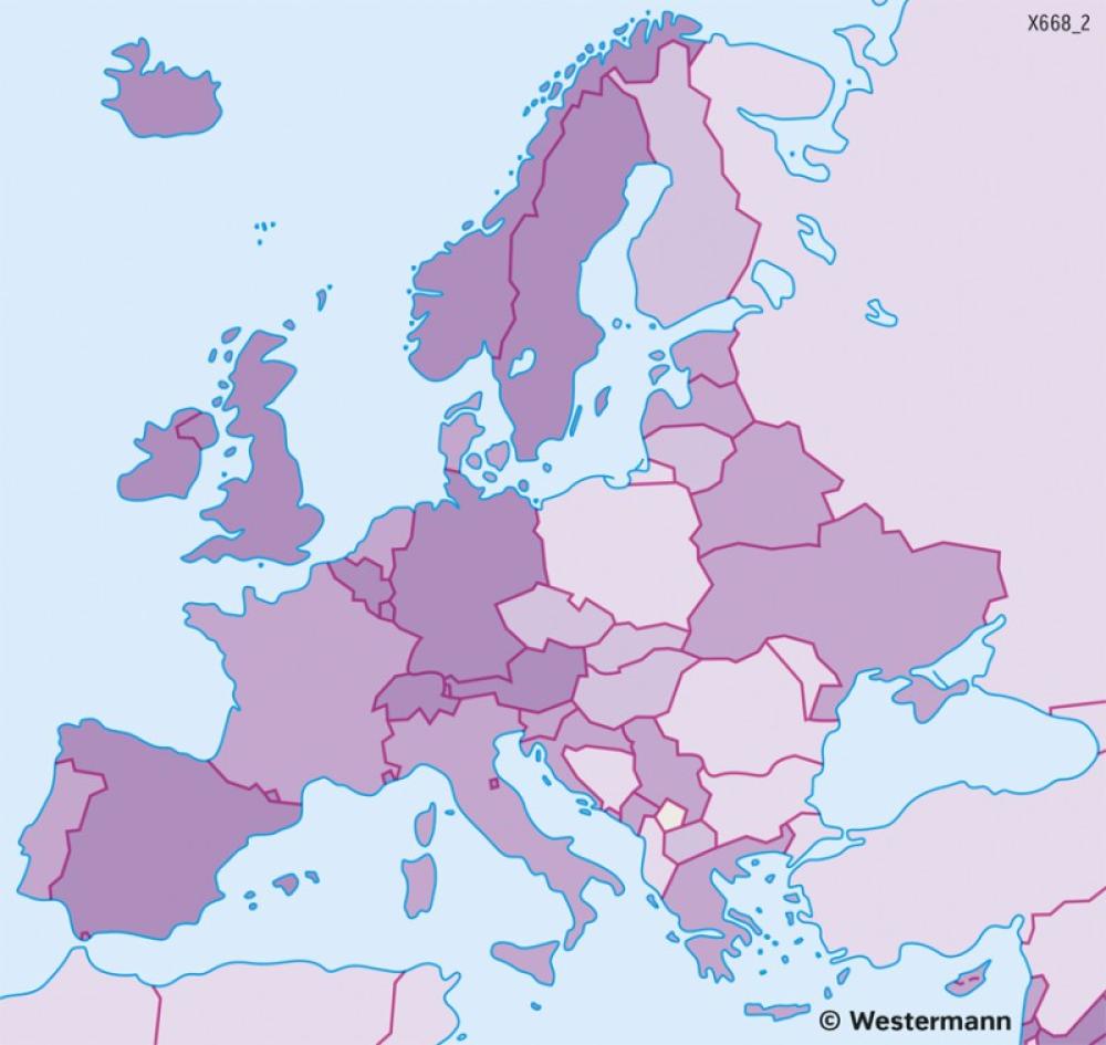 Bild der Karte Europa - Ausländische Bevölkerung - Europa - Bevölkerung