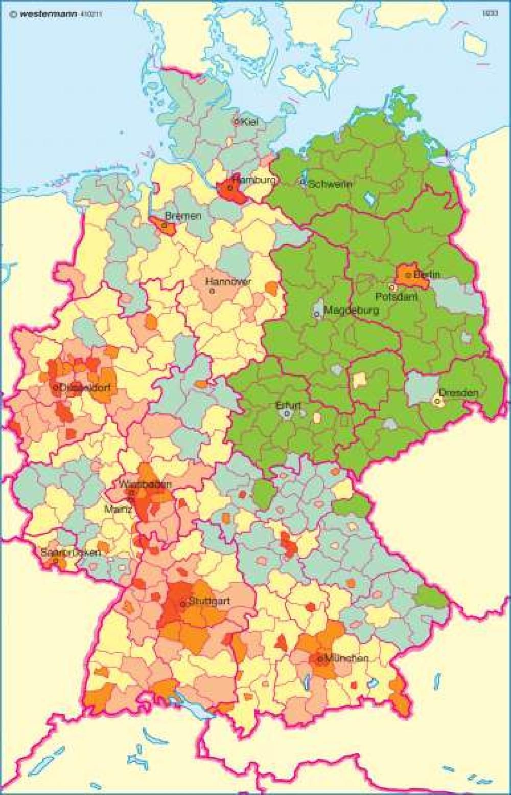 Bild der Karte Ausländische Bevölkerung - Deutschland - Deutschland - Bevölkerung