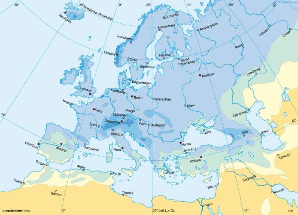 Bild der Karte Niederschläge im Sommerhalbjahr - Europa - Europa - Klima